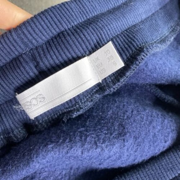 Asos Design Womens Navy Cotton Blend Jogger Pants With Big Pearls Size 6 A050522 - Picture 5 of 6